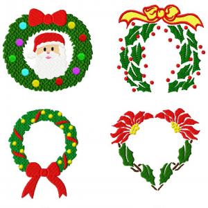 Christmas Wreaths Embroidery Machine Design