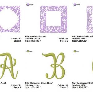 Decorative Borders Monogram Letters Embroidery Machine Design
