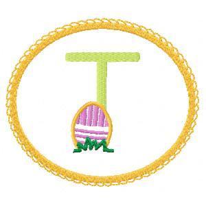 Easter Egg Monograms Embroidery Machine Design