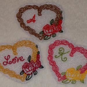 FSL Rose Heart Monogram Embroidery Machine Design