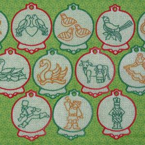 FSL 12 Days Of Christmas Ornaments Embroidery Machine Design