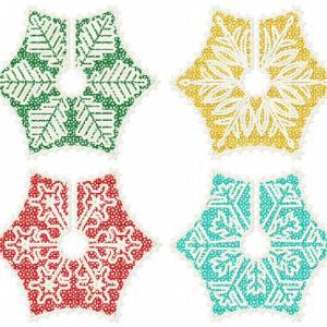 FSL Snowflake Wine Collars Embroidery Machine Design