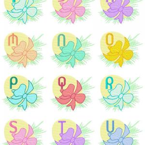 Fancy Eggs Alphabet Embroidery Machine Design