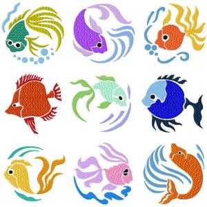 Fancy Fish Embroidery Machine Design