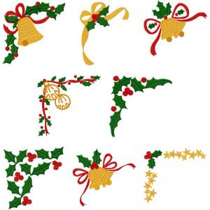 Festive Christmas Corners Embroidery Machine Design