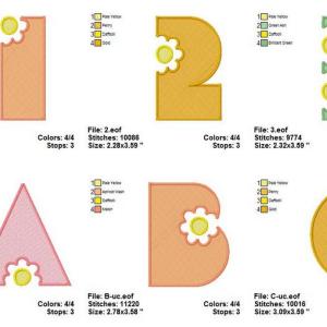 Floral Alpha Embroidery Machine Design