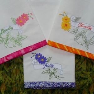 Floral Banners Embroidery Machine Design
