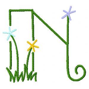 Flower Garden Font Embroidery Machine Design