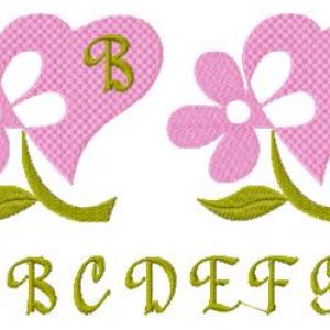 Flowers From The Heart Font Embroidery Machine Design