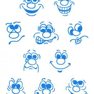 Funny Faces_ Small Embroidery Machine Design