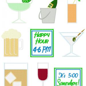 Happy Hour Embroidery Machine Design