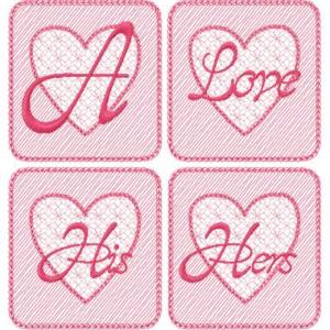 Heart Monograms Embroidery Machine Design