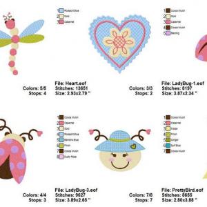 Lady Bug Friends Embroidery Machine Design