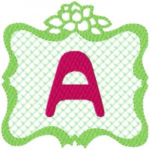 Lattice Frame Alphabet Embroidery Machine Design