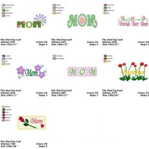 Mom Pocket Toppers Embroidery Machine Design