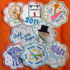 New Years Coaster_ Designs Embroidery Machine Design