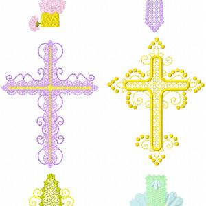 Ornate Crosses Embroidery Machine Design