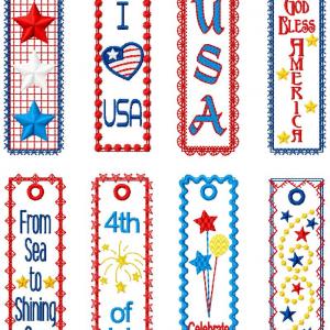 Patriotic Bookmarks Embroidery Machine Design