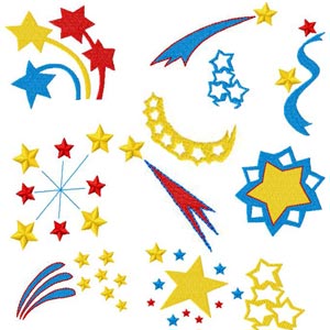Patriotic Stars Embroidery Machine Design