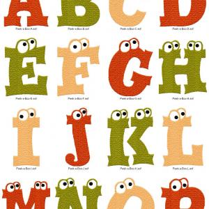 Peek_a_ Boo Alphabet Embroidery Machine Design