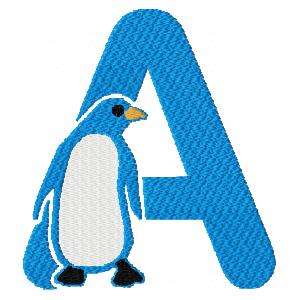 Penguin Alphabet Embroidery Machine Design