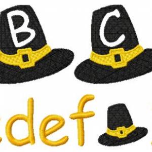 Pilgrim Hat Font Embroidery Machine Design