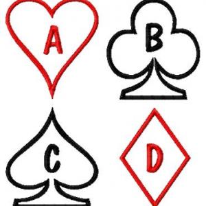 Poker Face Font Embroidery Machine Design