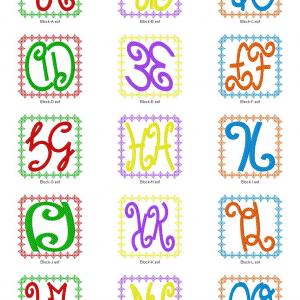 Quilted Alphabet Embroidery Machine Design