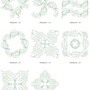 Quilting Leaves Embroidery Machine Design