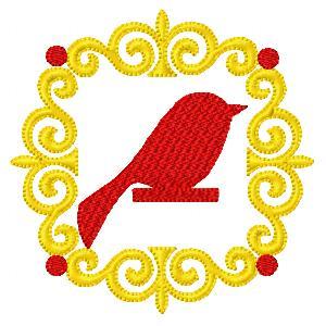 Red Bird Embroidery Machine Design