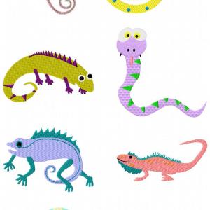 Reptile Mania Embroidery Machine Design