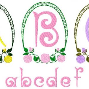 Rose Monograms Embroidery Machine Design