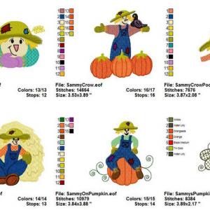 Sammy Scarecrow Embroidery Machine Design