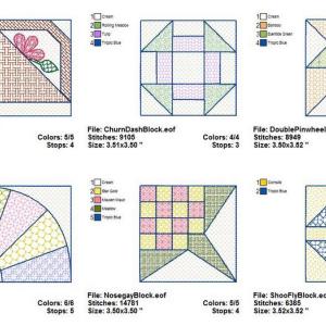 Sampler Quilt Blocks-1 Embroidery Machine Design