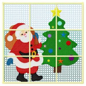 Santa Claus Quilt Blocks_4x4 Embroidery Machine Design