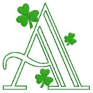 Shamrock Alphabet Embroidery Machine Design