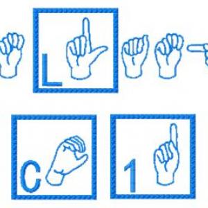 Sign Language Alphabet Embroidery Machine Design