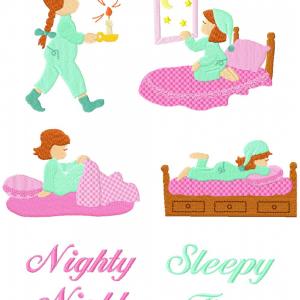 Sleepy Time Embroidery Machine Design