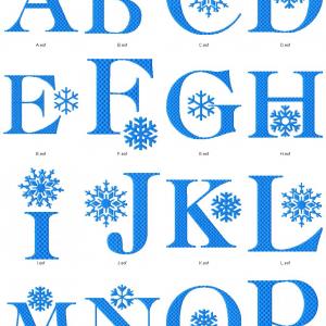 Snowflake Alphabet Embroidery Machine Design