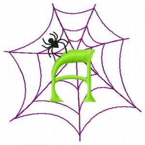 Spider Web Font Embroidery Machine Design