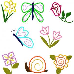 Spring Fling Applique Embroidery Machine Design