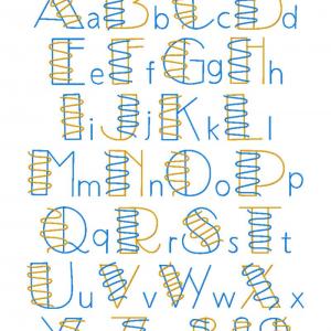Squiggle Font Embroidery Machine Design