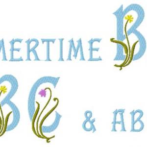 Summertime Blooms Alphabet Embroidery Machine Design