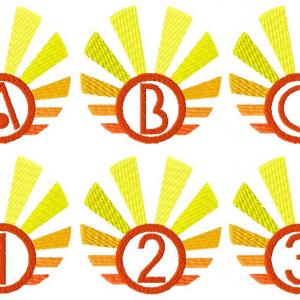 Sunrise Monograms Embroidery Machine Design