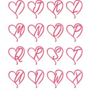 Swirled Heart Font Embroidery Machine Design