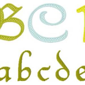 Swirly Script Alphabet Embroidery Machine Design