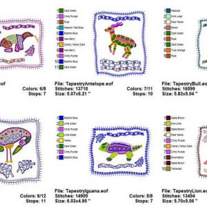 Tapestry Animals Embroidery Machine Design