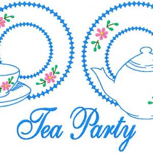 Tea For Two Embroidery Machine Design