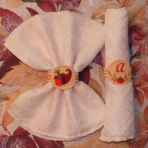 Thanksgiving Napkin Rings Embroidery Machine Design