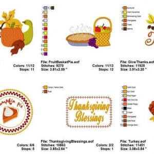Thanksgiving Time Embroidery Machine Design